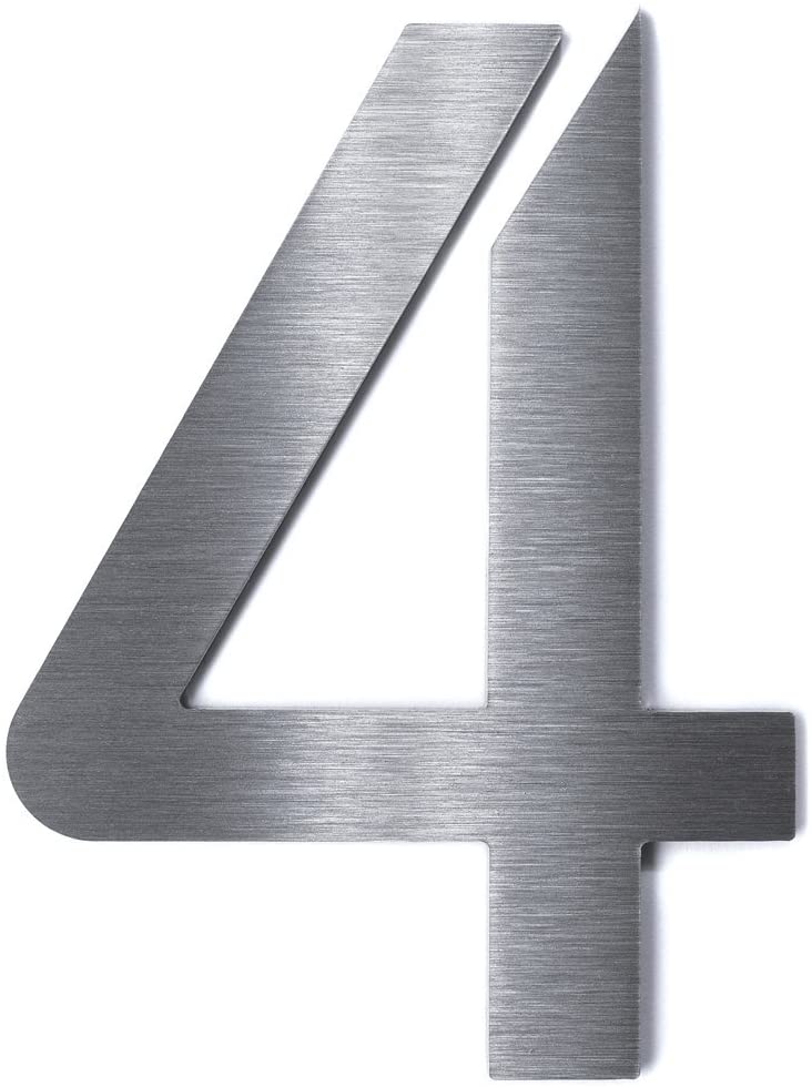 Hausnummer Edelstahl rostfrei selbstklebend Ziffern Bauhaus 0-9 a-d Höhe 75mm