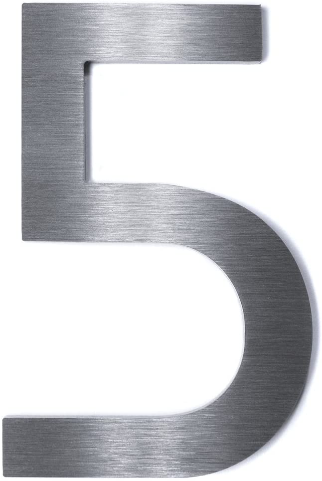 Hausnummer Edelstahl rostfrei selbstklebend Ziffern Bauhaus 0-9 a-d Höhe 75mm