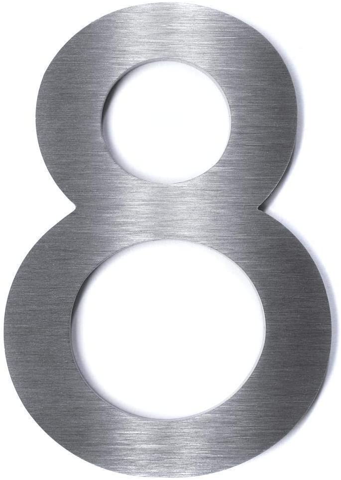 Hausnummer Edelstahl rostfrei selbstklebend Ziffern Bauhaus 0-9 a-d Höhe 75mm