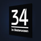 LED-Hausnummernschild in Anthrazit mit Hausnummer groß
