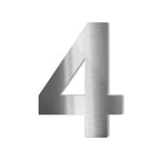 Metzler Hausnummer | Edelstahl grob geschliffen | Arial | Höhe 7,5 - 14 cm