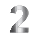 Metzler Hausnummer | Edelstahl grob geschliffen | Arial | Höhe 7,5 - 14 cm