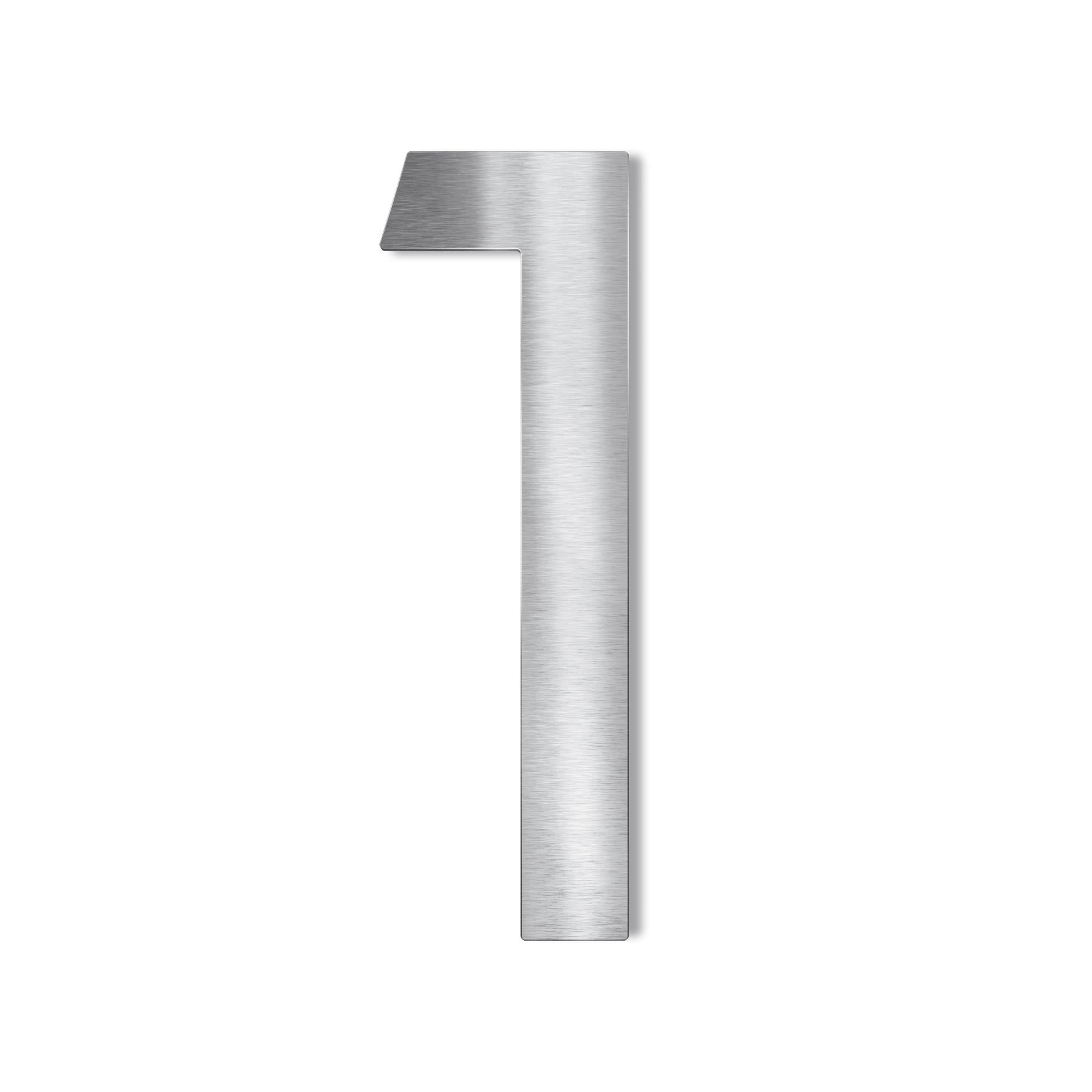Metzler Hausnummer | Edelstahl grob geschliffen | Bauhaus | Höhe 7,5 - 20 cm