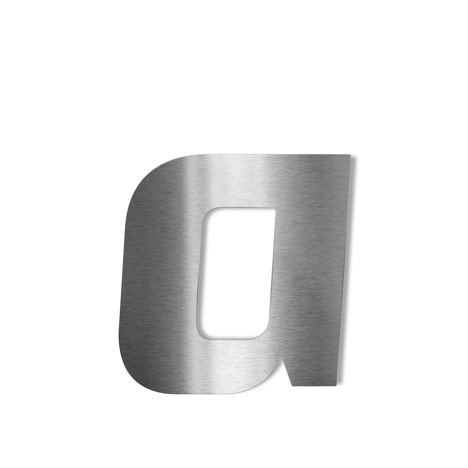 Metzler Hausnummer | Edelstahl grob geschliffen | kursiv | Höhe 7,5 - 20 cm