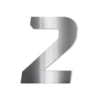 Metzler Hausnummer | Edelstahl grob geschliffen | kursiv | Höhe 7,5 - 20 cm