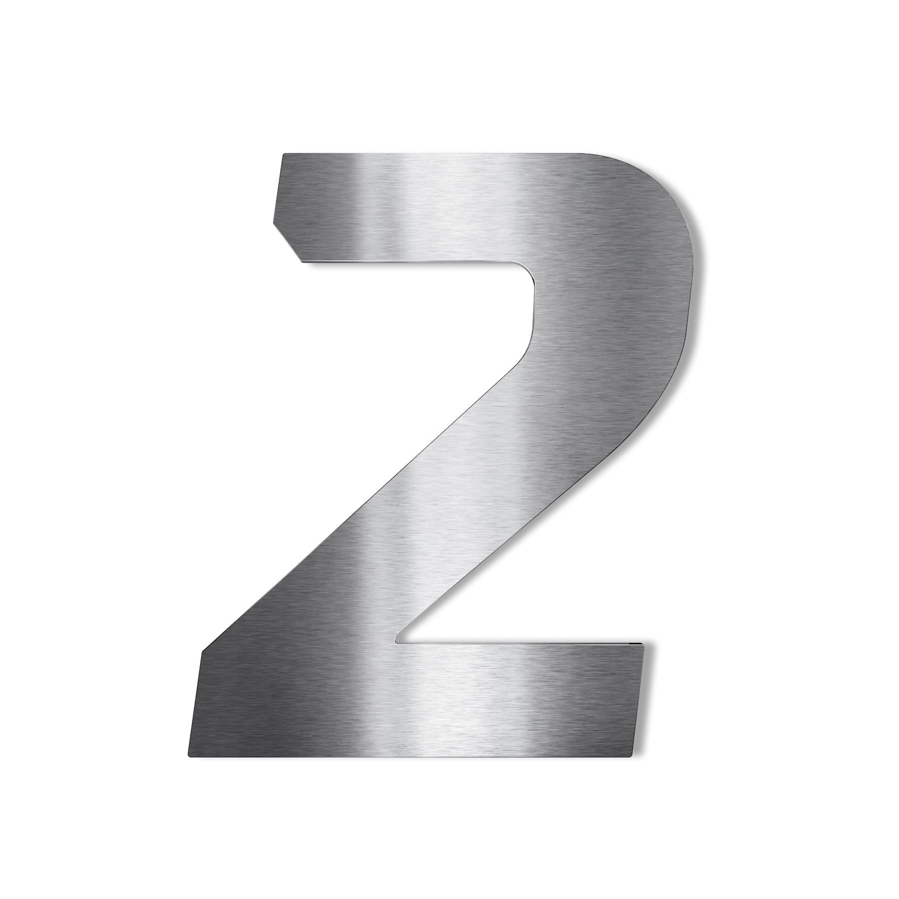 Metzler Hausnummer | Edelstahl grob geschliffen | kursiv | Höhe 7,5 - 20 cm