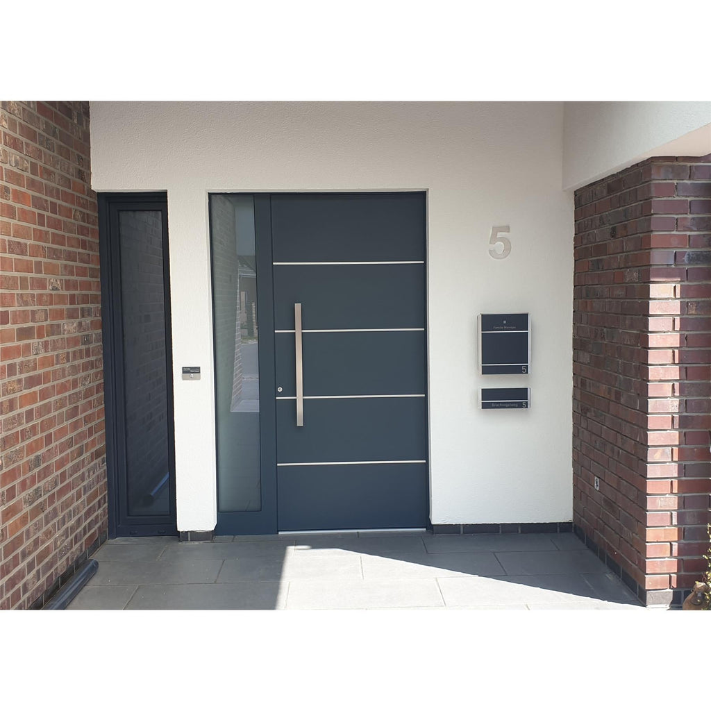 Metzler Briefkasten Anthrazit Edelstahl V4A Gravur + Zeitungsfach optional | 01