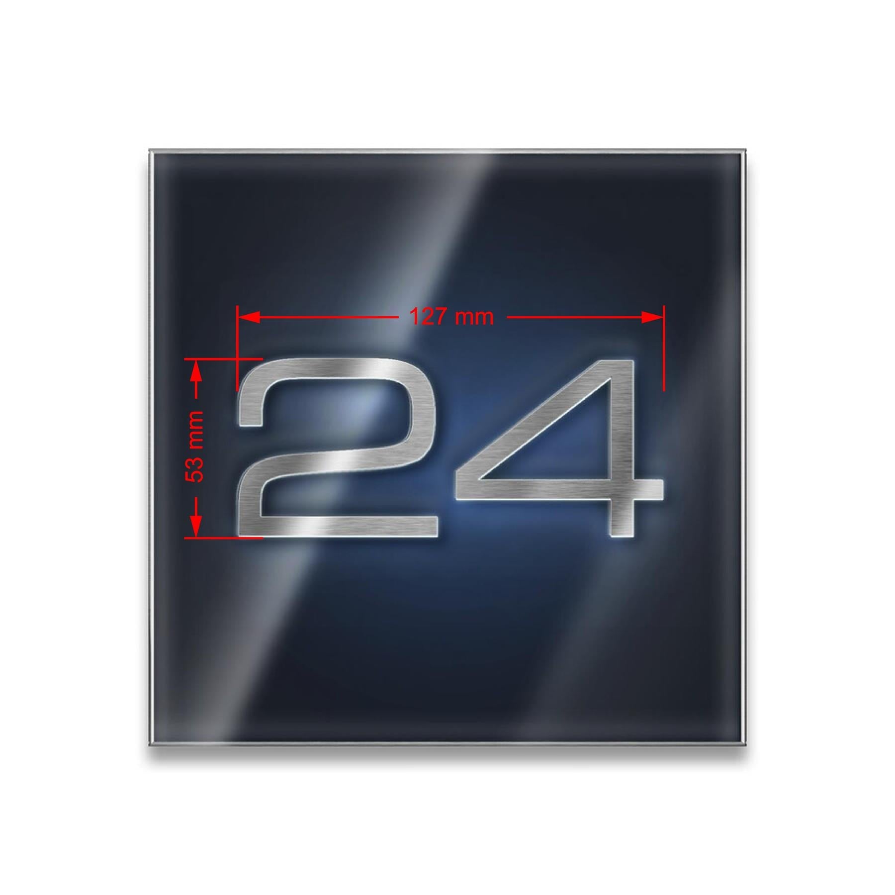 Metzler LED-beleuchtetes Hausnummernschild aus Edelstahl hochglanz