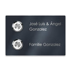 Metzler Türklingel Zweifamilienhaus Anthrazit Gravur + LED-Taster | Stella M2