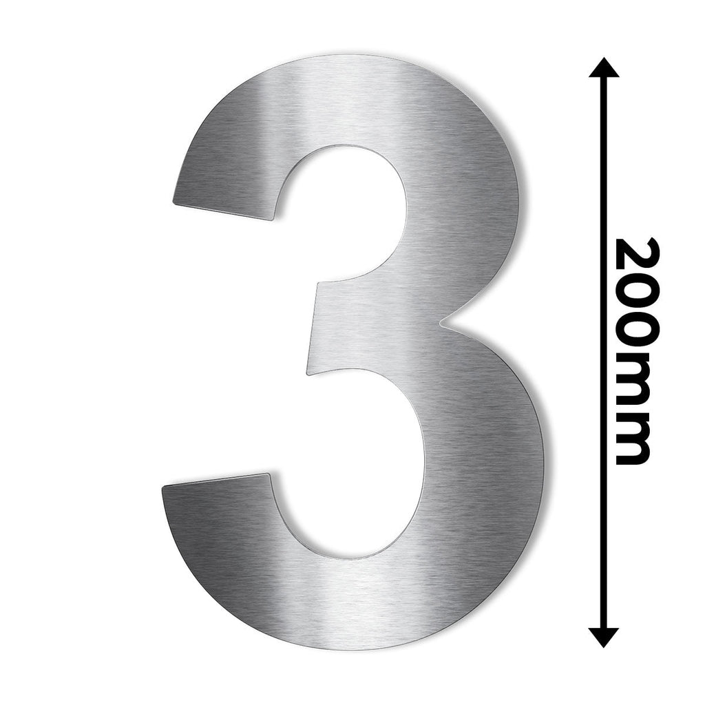 Metzler Hausnummer | Edelstahl gebürstet | Arial | Höhe 20 cm