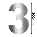Metzler Hausnummer | Edelstahl gebürstet | Arial | Höhe 20 cm