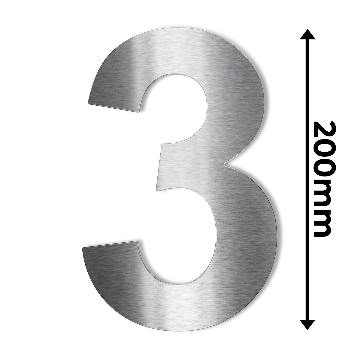 Metzler Hausnummer | Edelstahl gebürstet | Arial | Höhe 20 cm