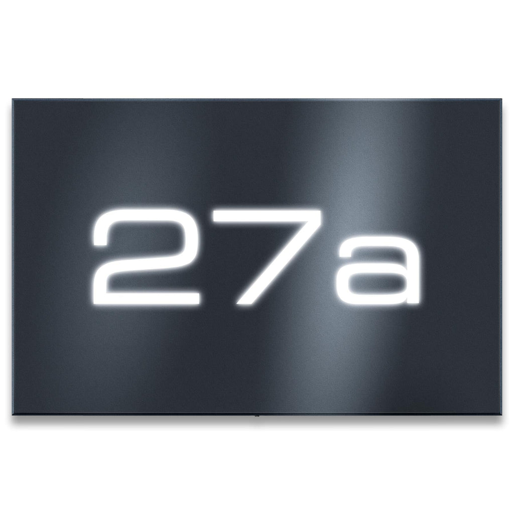 Metzler Hausnummernschild LED-beleuchtetes 3-stellig aus Edelstahl in Anthrazit