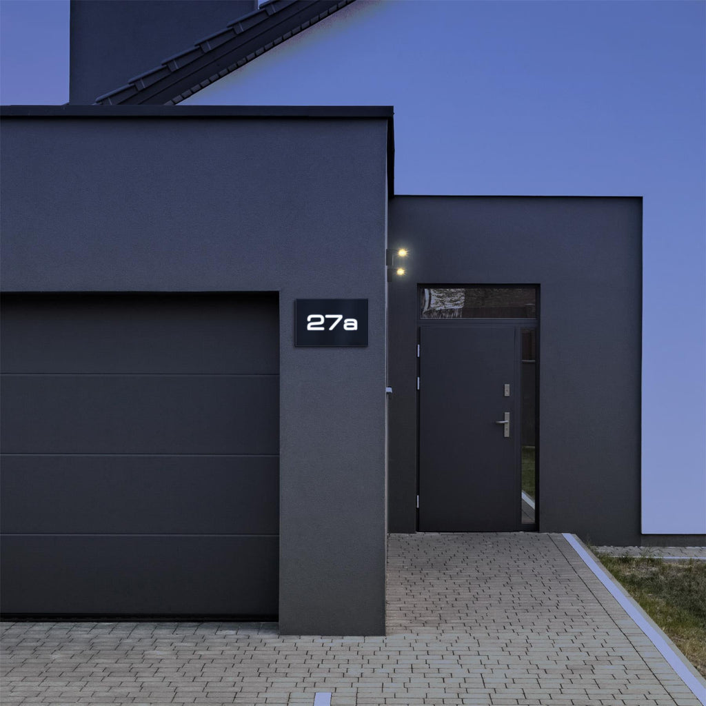 Metzler Hausnummernschild LED-beleuchtetes 3-stellig aus Edelstahl in Anthrazit