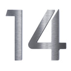 Hausnummer aus Edelstahl V2A, Schriftart Bauhaus
