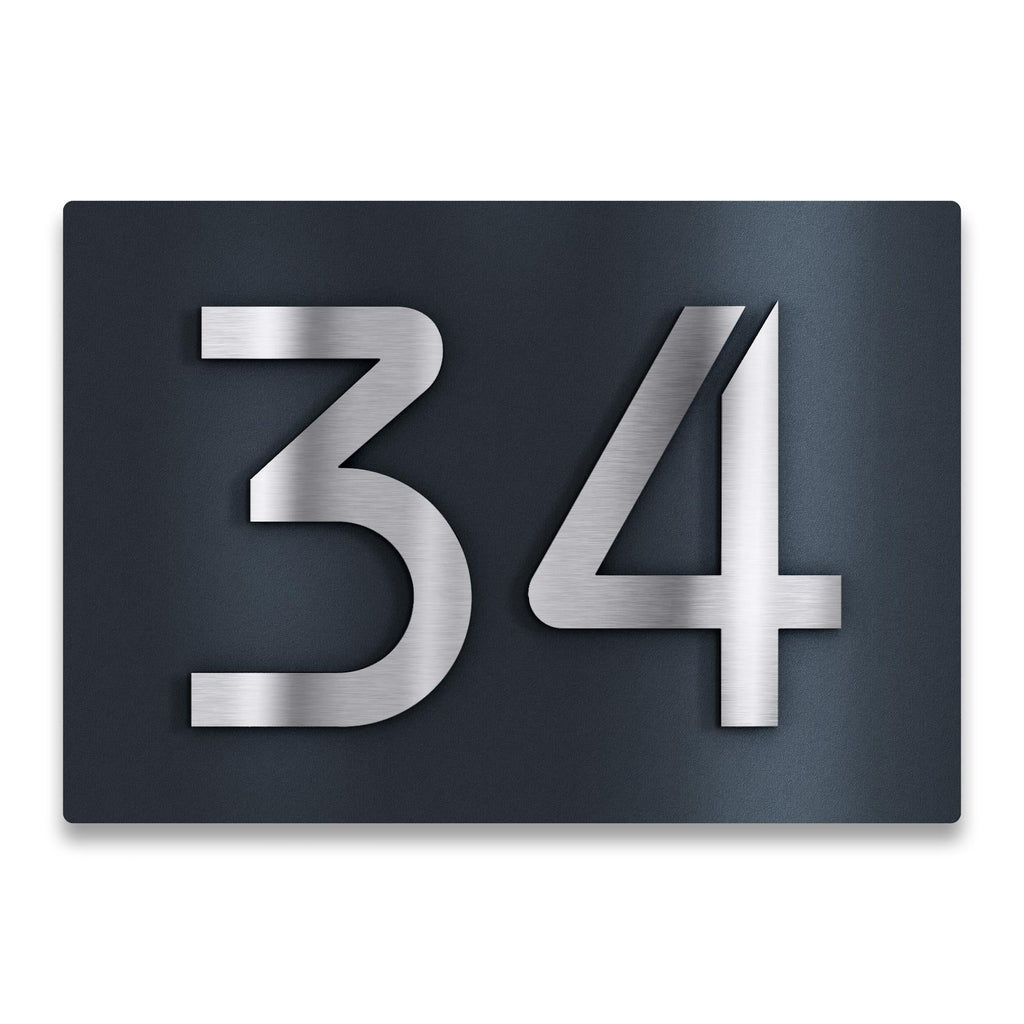 3D Hausnummernschild Anthrazit Edelstahl-Schild