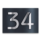 3D Hausnummernschild Anthrazit Edelstahl-Schild