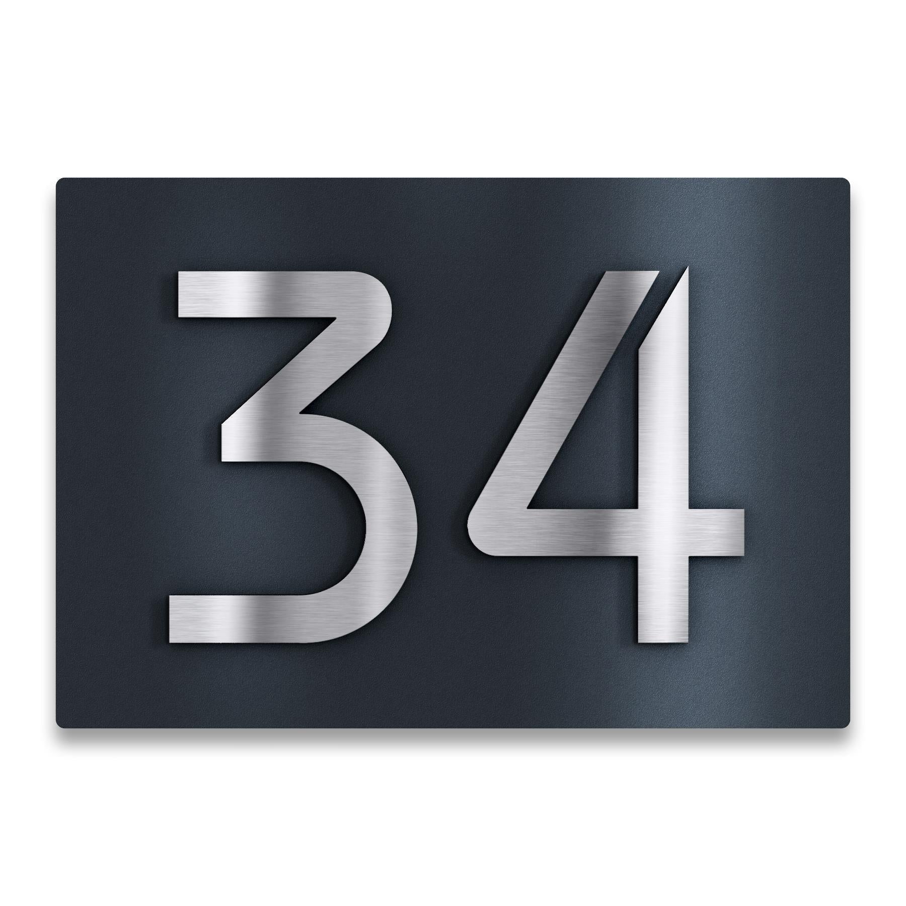 3D Hausnummernschild Anthrazit Edelstahl-Schild