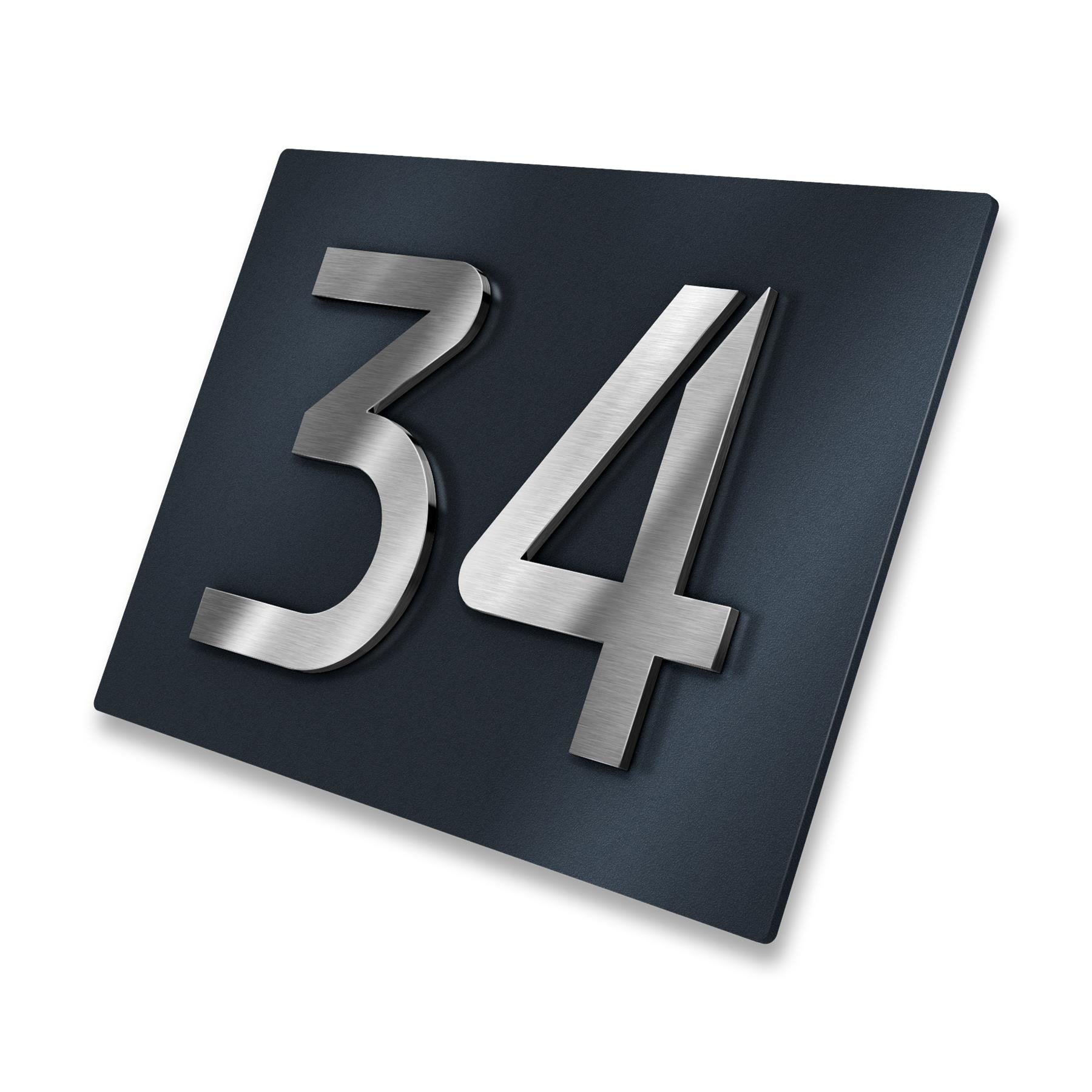 3D Hausnummernschild Anthrazit Edelstahl-Schild