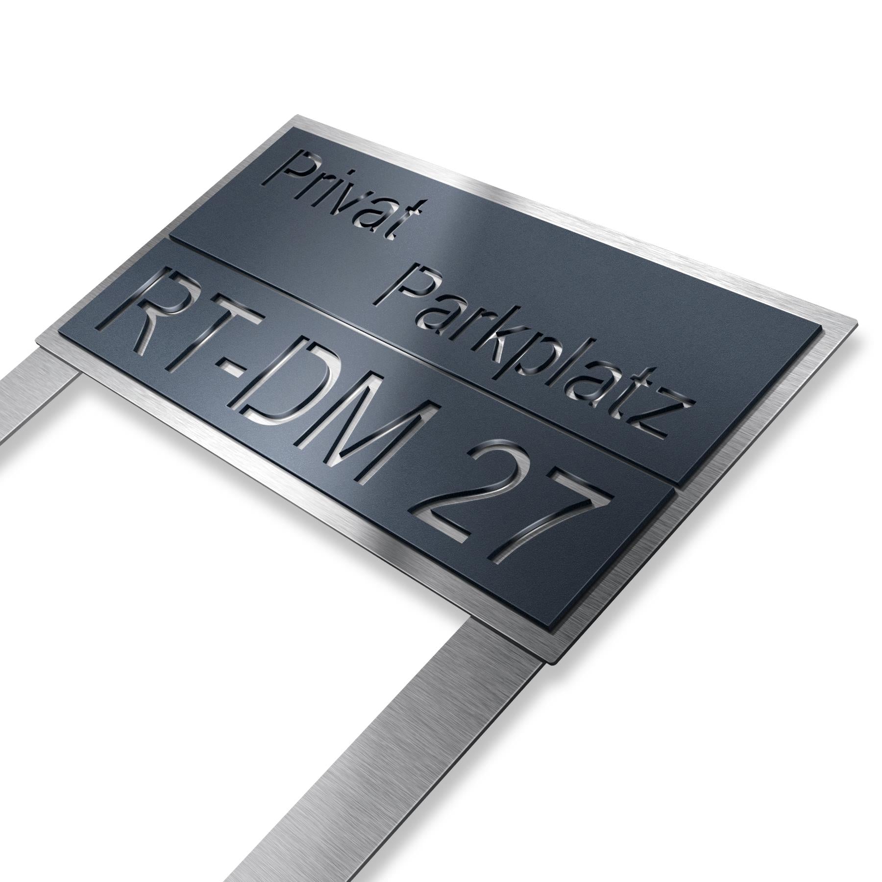 Metzler Parkplatz Schild Edelstahl Anthrazit Design