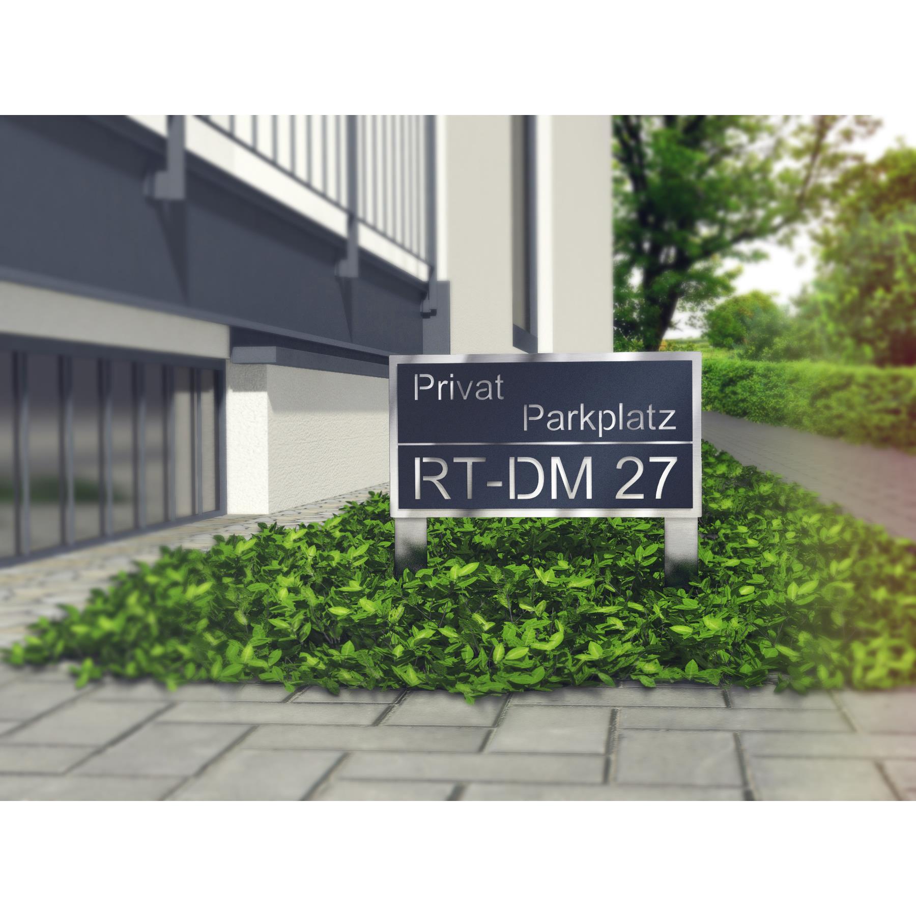 Metzler Parkplatz Schild Edelstahl Anthrazit Design