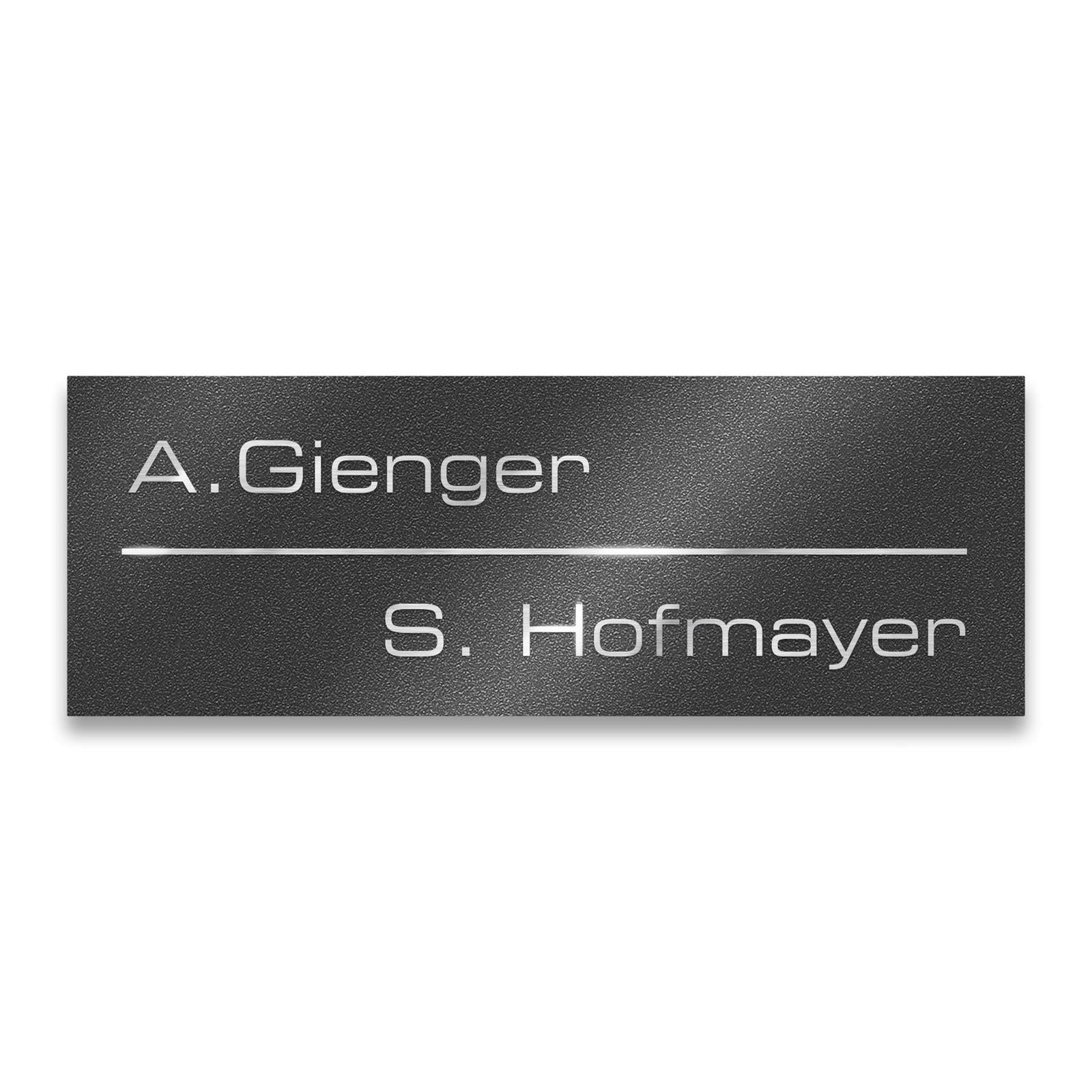 Metzler Namensschild Briefkastenschild aus Edelstahl | 8,5 x 3 cm