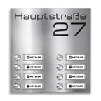 Metzler Funk-Klingeltableau für Mehrfamilienhaus mit 8 Klingelknöpfen Funkklingel Edelstahl Aufputzmontage