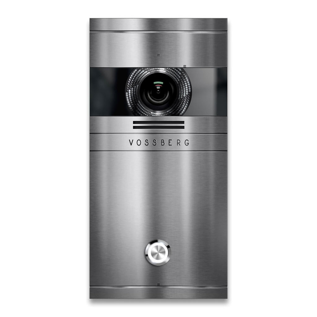 Metzler VDM10 Video-Türsprechanlage, Edelstahl gebürstet, 1 Klingeltaster, Modell Colson, Unterputz, 2-Draht IP