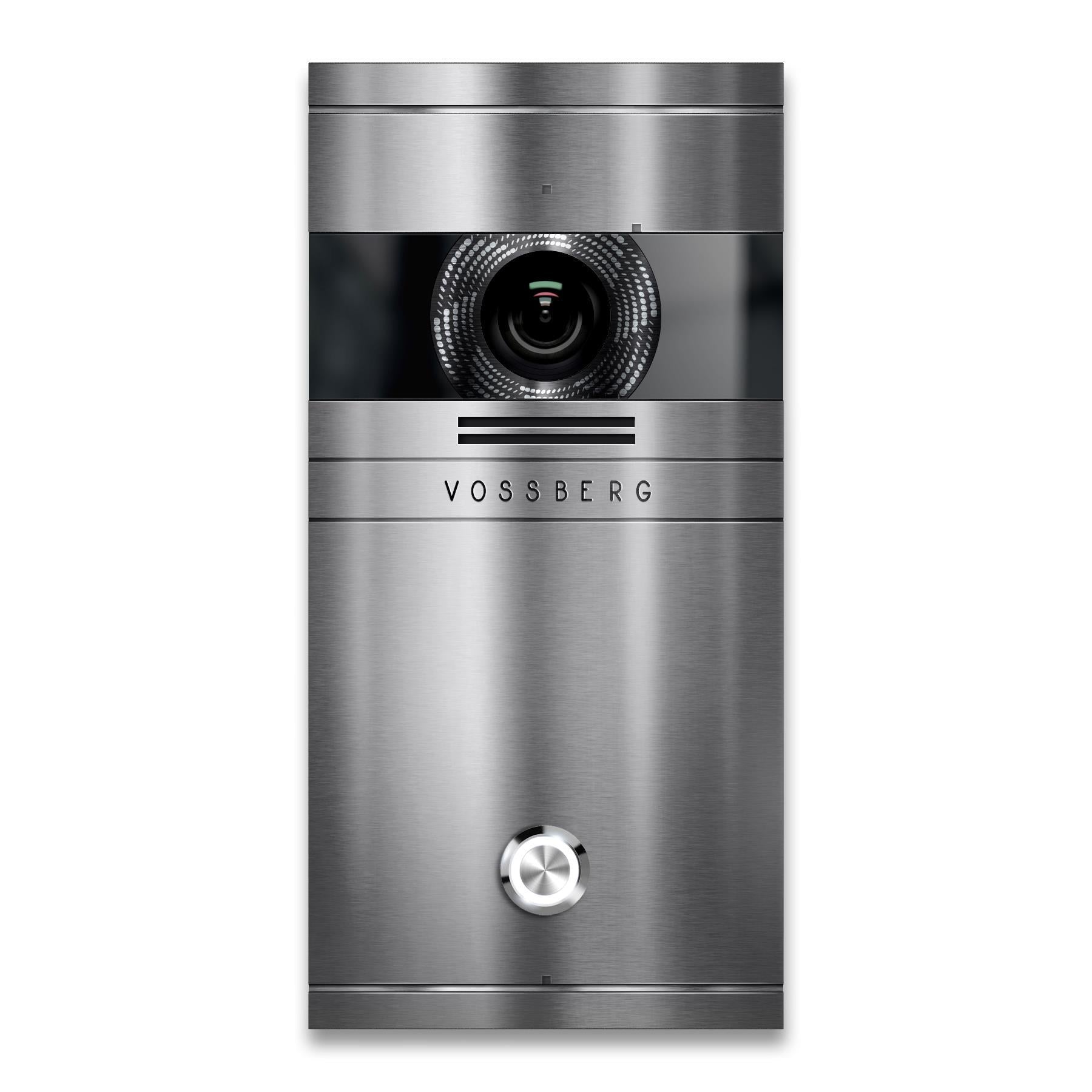 Metzler VDM10 Video-Türsprechanlage, Edelstahl gebürstet, 1 Klingeltaster, Modell Colson, Unterputz, 2-Draht IP