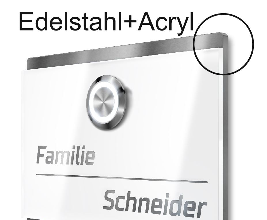 Metzler Türklingel aus Edelstahl | Klingeltaster LED optional | Heidi