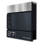 Metzler Standbriefkasten Modell Cube mit Gravur und Edelstahl Deckel