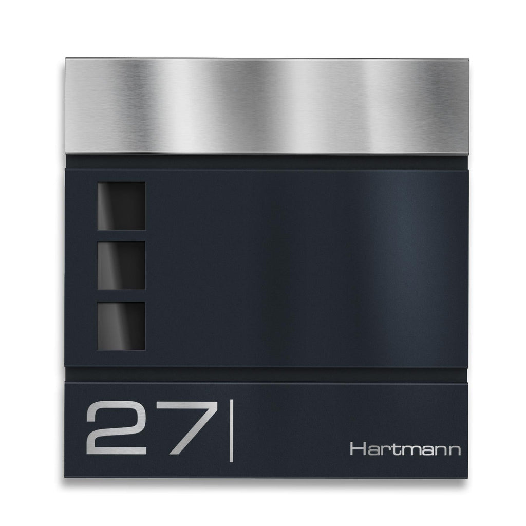 Metzler Standbriefkasten Modell Cube mit Gravur und Edelstahl Deckel