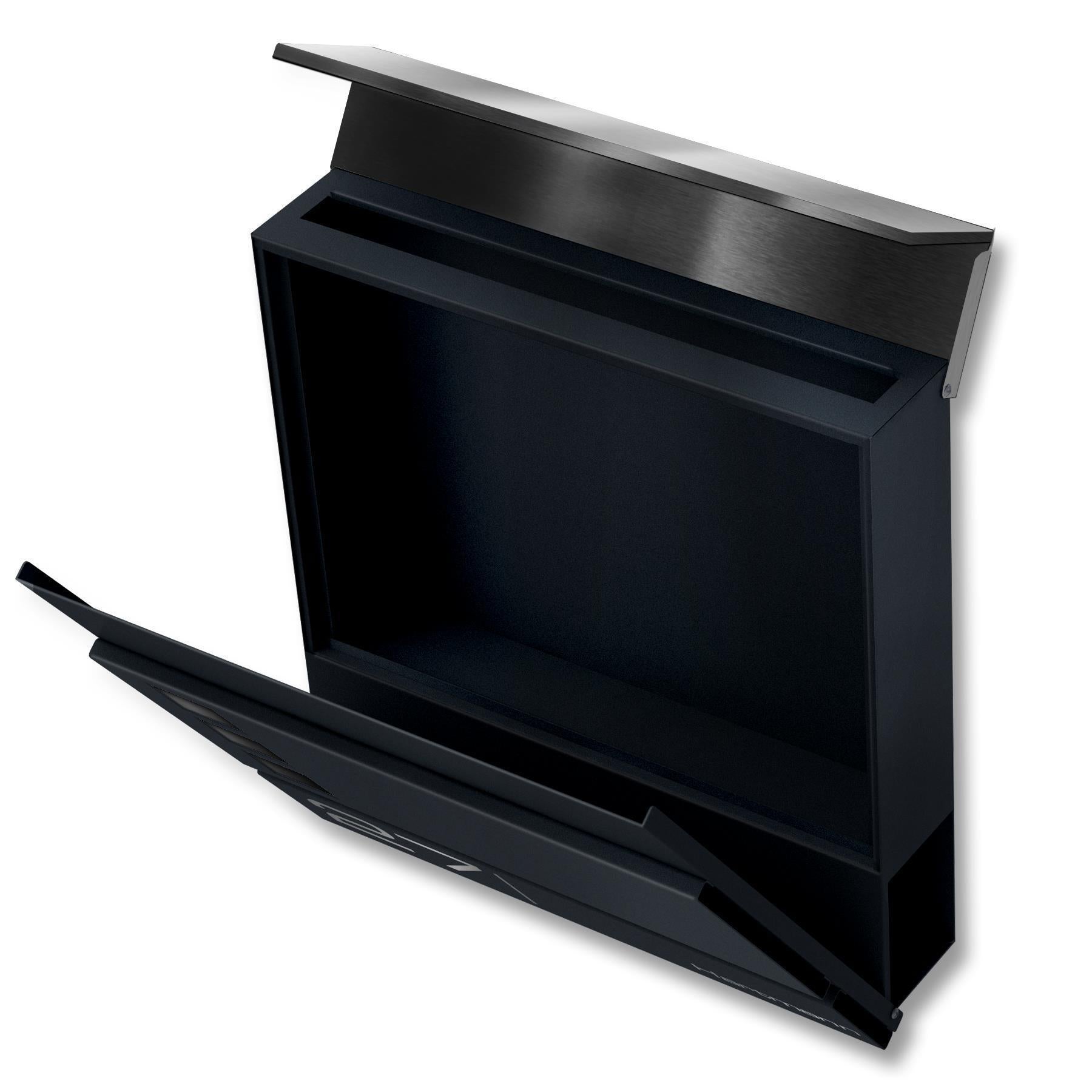 Metzler Standbriefkasten Modell Cube mit Gravur und Edelstahl Deckel