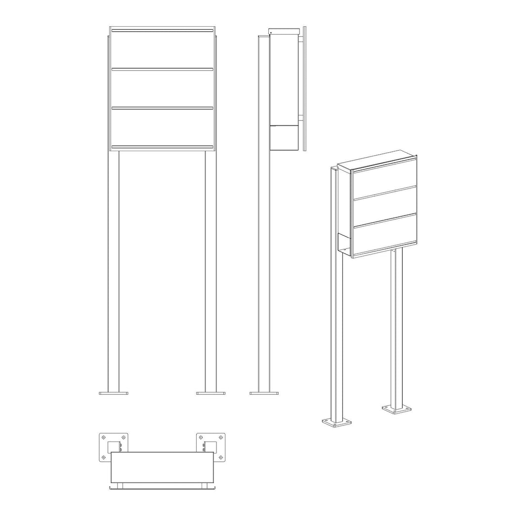 Metzler Standbriefkasten Anthrazit RAL 7016 Gravur | Lepo 2