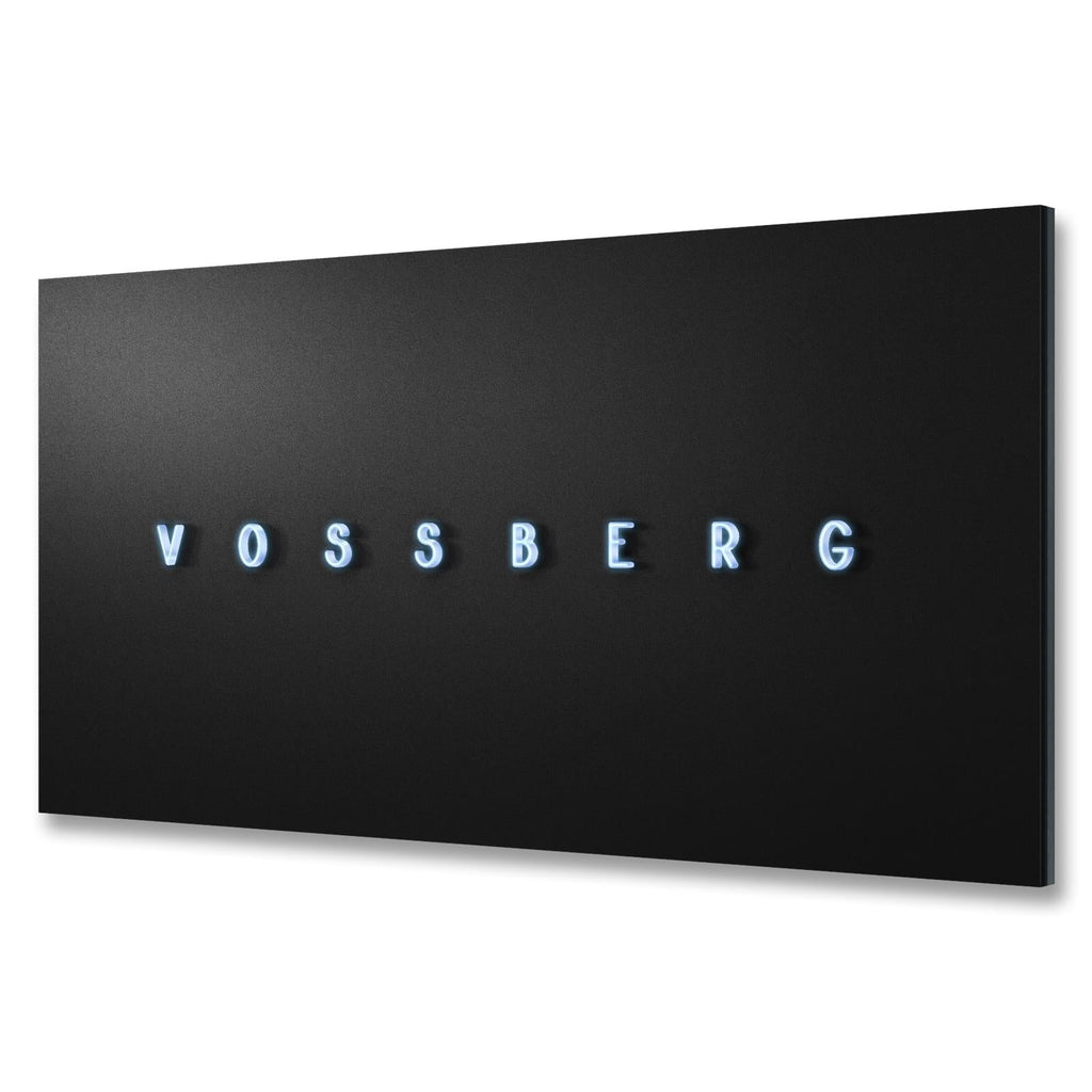 LED-Firmenschild in Schwarz mit 3D-Profilbuchstaben