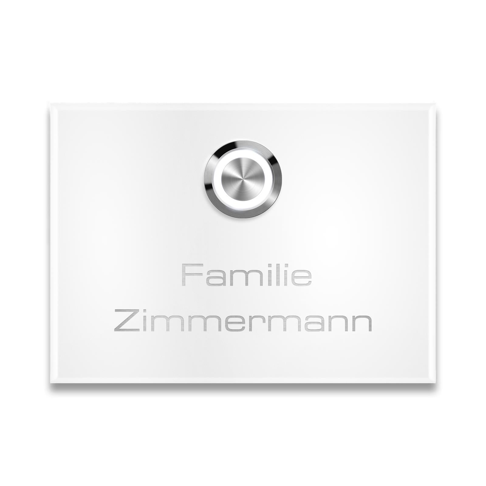 Metzler Aufputz Türklingel | personalisiert mit Gravur | Edelstahl-Taster mit LED | Vitus