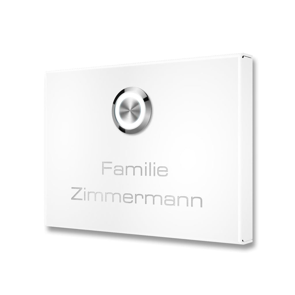 Metzler Aufputz Türklingel | personalisiert mit Gravur | Edelstahl-Taster mit LED | Vitus