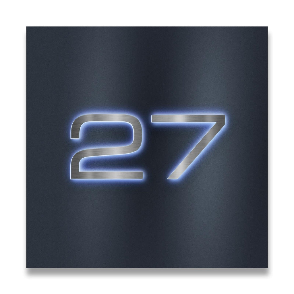 3D LED-Hausnummernschild aus Edelstahl in Anthrazit