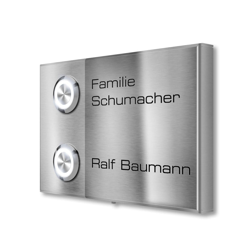 Metzler Klingel Aufputz Zweifamilienhaus Gravur | Vitus M2