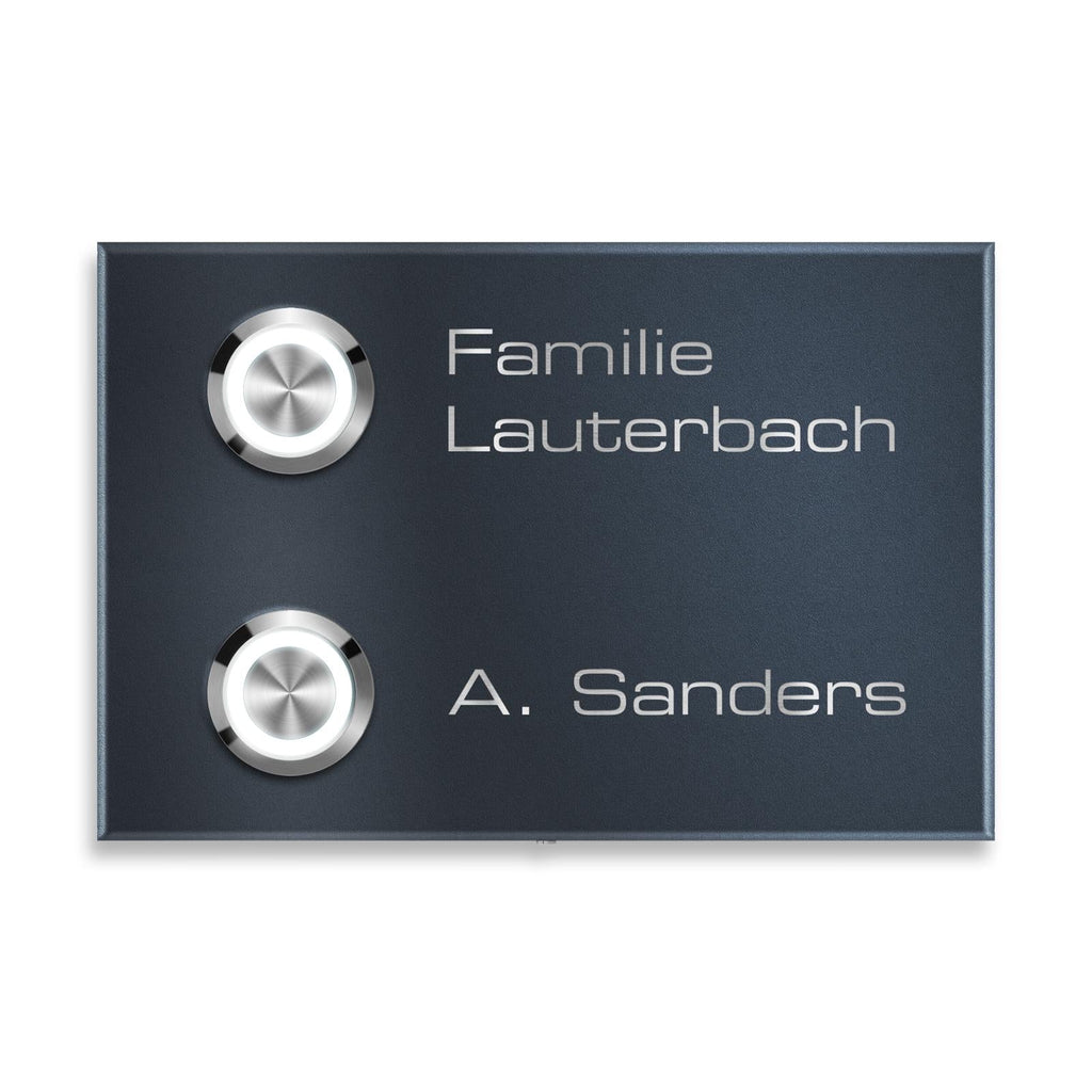 Metzler Klingel Aufputz Zweifamilienhaus Gravur | Vitus M2
