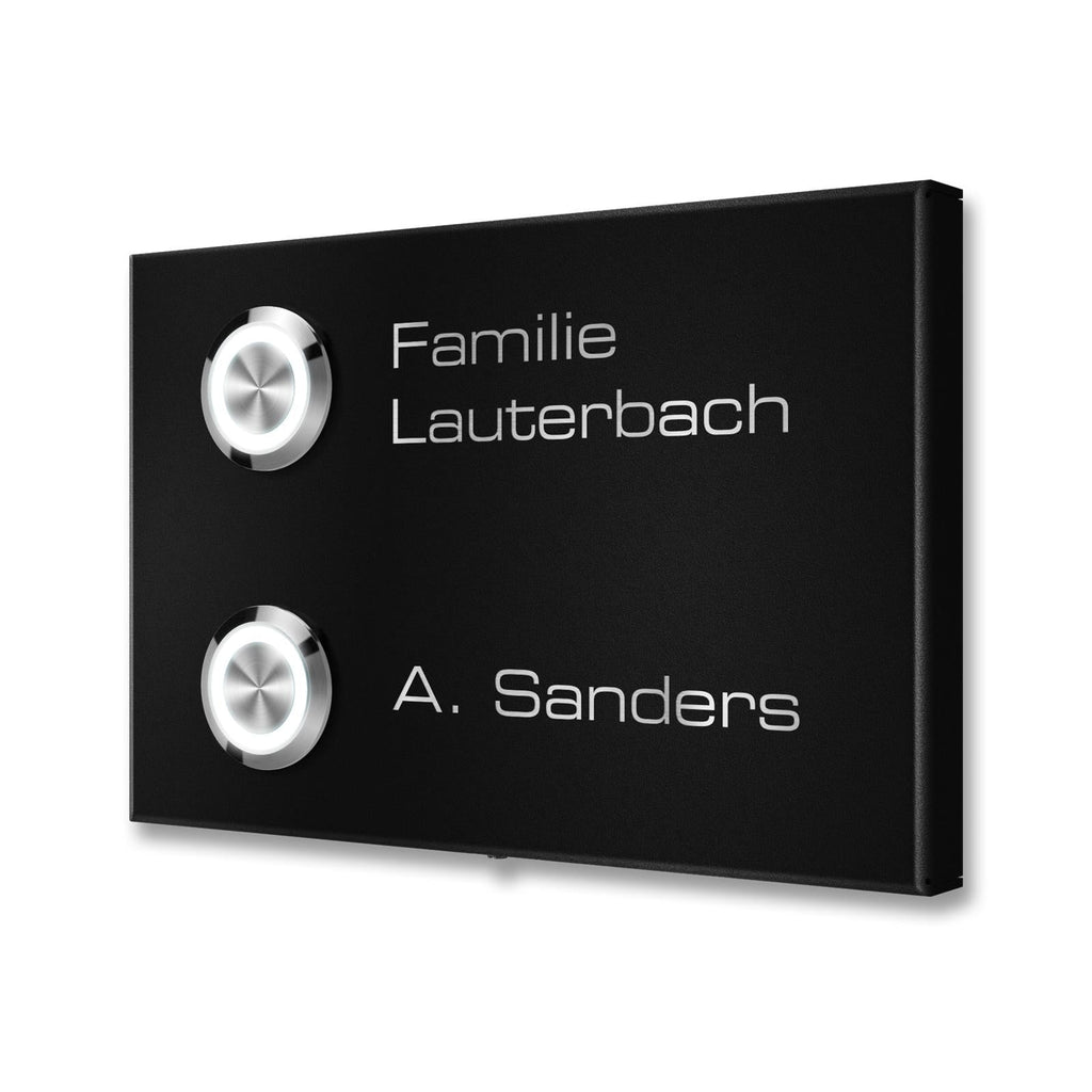 Metzler Klingel Aufputz Zweifamilienhaus Gravur | Vitus M2