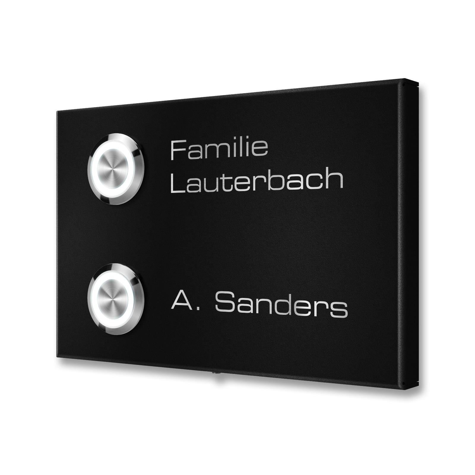 Metzler Klingel Aufputz Zweifamilienhaus Gravur | Vitus M2