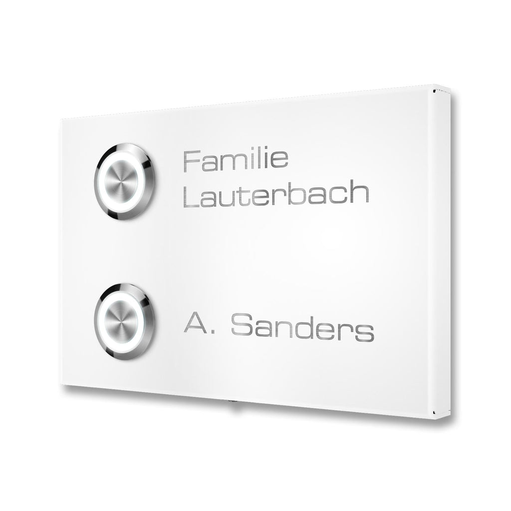 Metzler Klingel Aufputz Zweifamilienhaus Gravur | Vitus M2