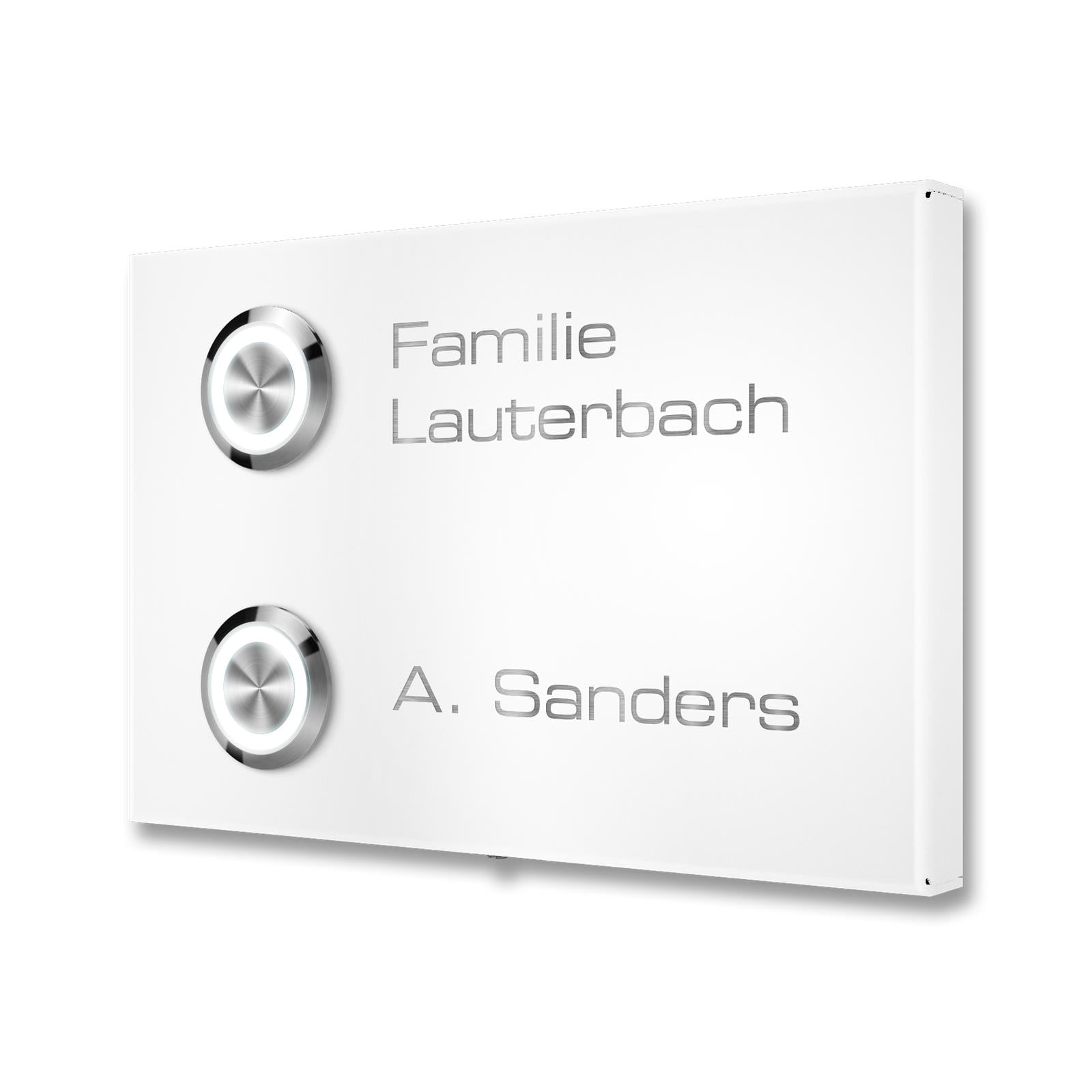 Metzler Klingel Aufputz Zweifamilienhaus Gravur | Vitus M2