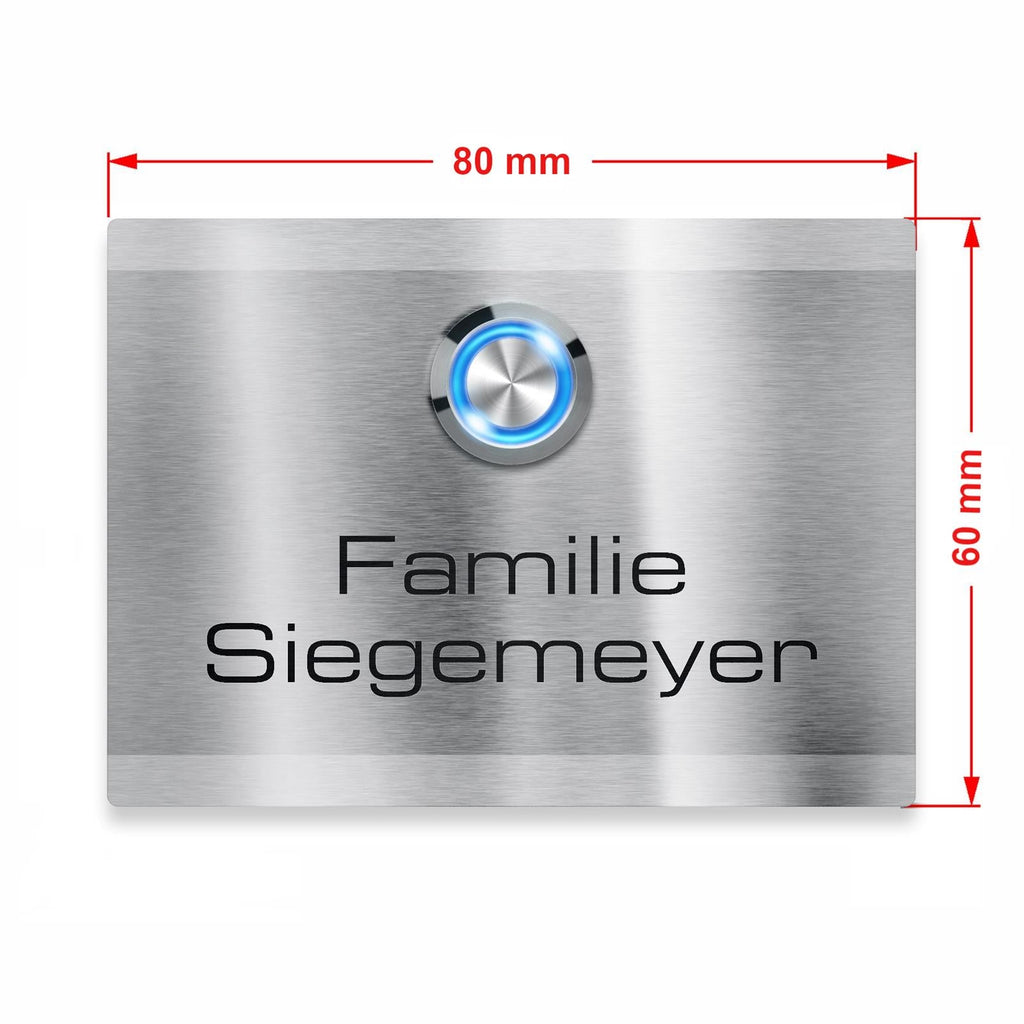 Metzler Türklingel Edelstahl Klingeltaster LED optional wählbare Größen Modell Heidi