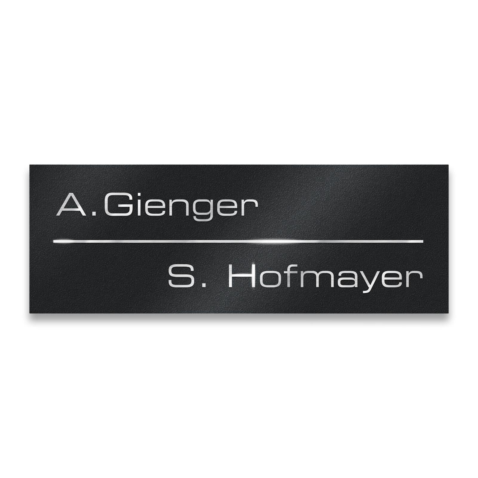 Metzler Namensschild Briefkastenschild aus Edelstahl | 8,5 x 3 cm