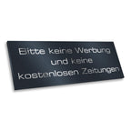 Briefkastenschild - Bitte keine Werbung - aus Edelstahl