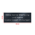 Briefkastenschild - Bitte keine Werbung - aus Edelstahl
