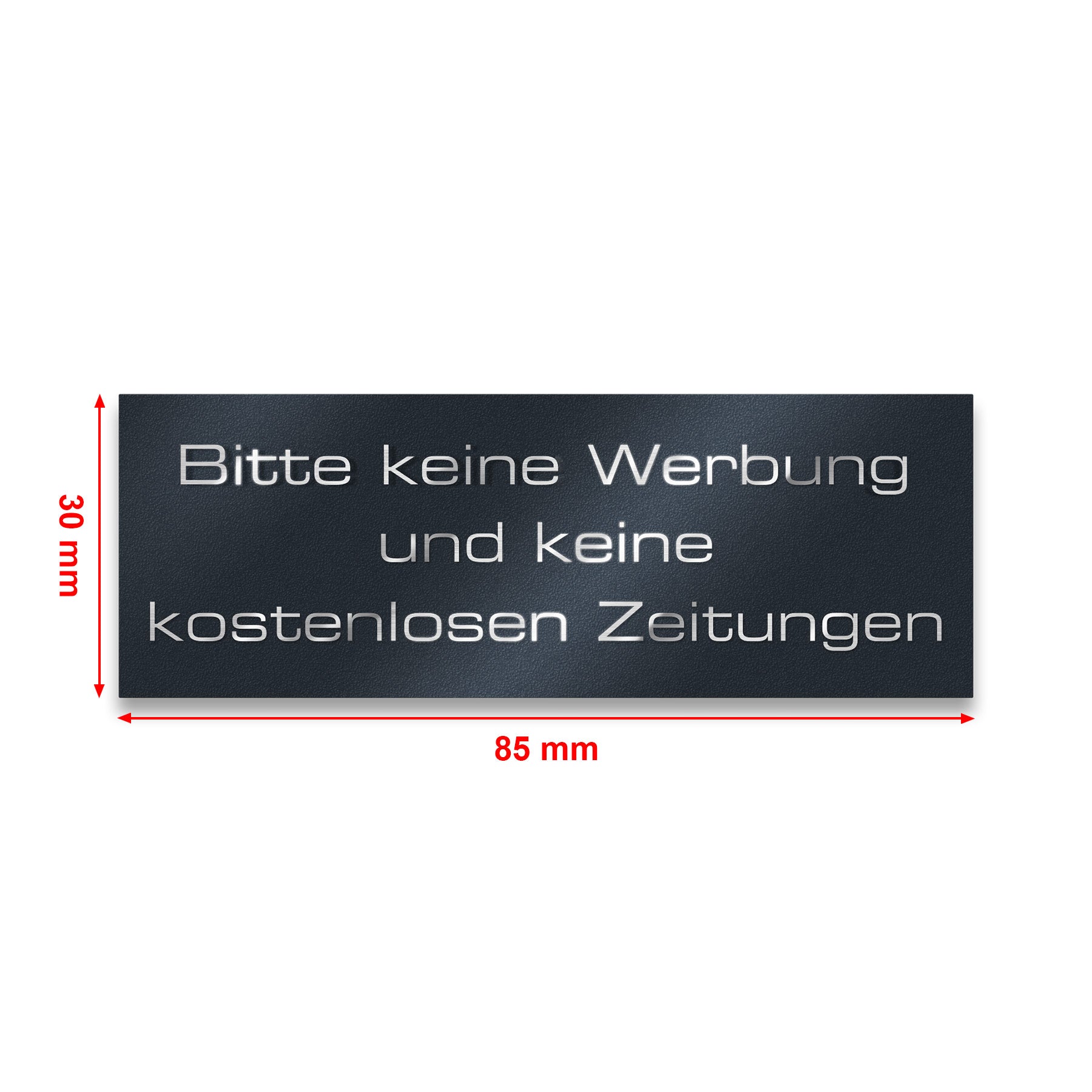Briefkastenschild - Bitte keine Werbung - aus Edelstahl