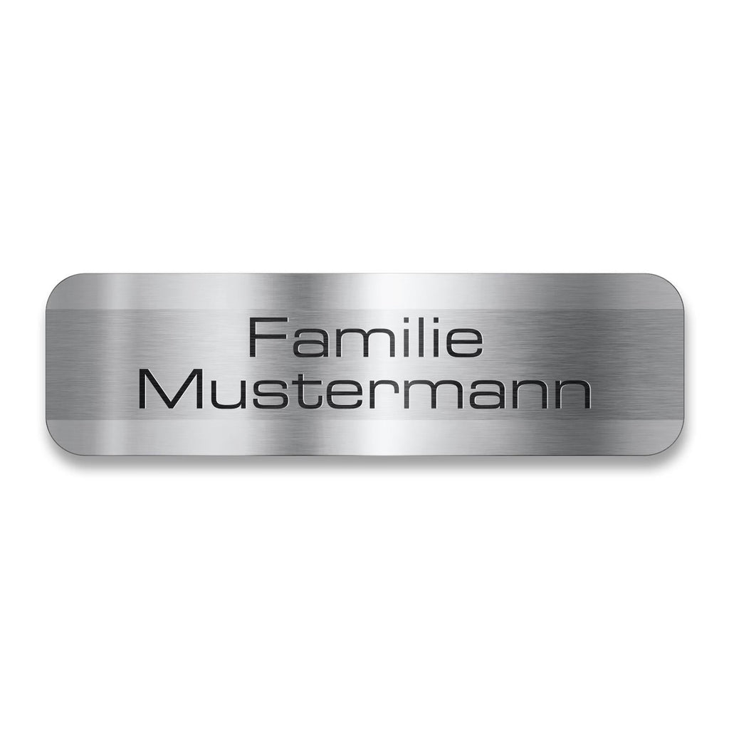 Metzer-Namensschild mit Lasergravur aus rostfreiem Edelstahl